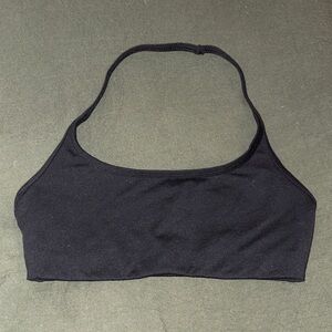 Fleo Black Halter-Style Crop Sports Bra